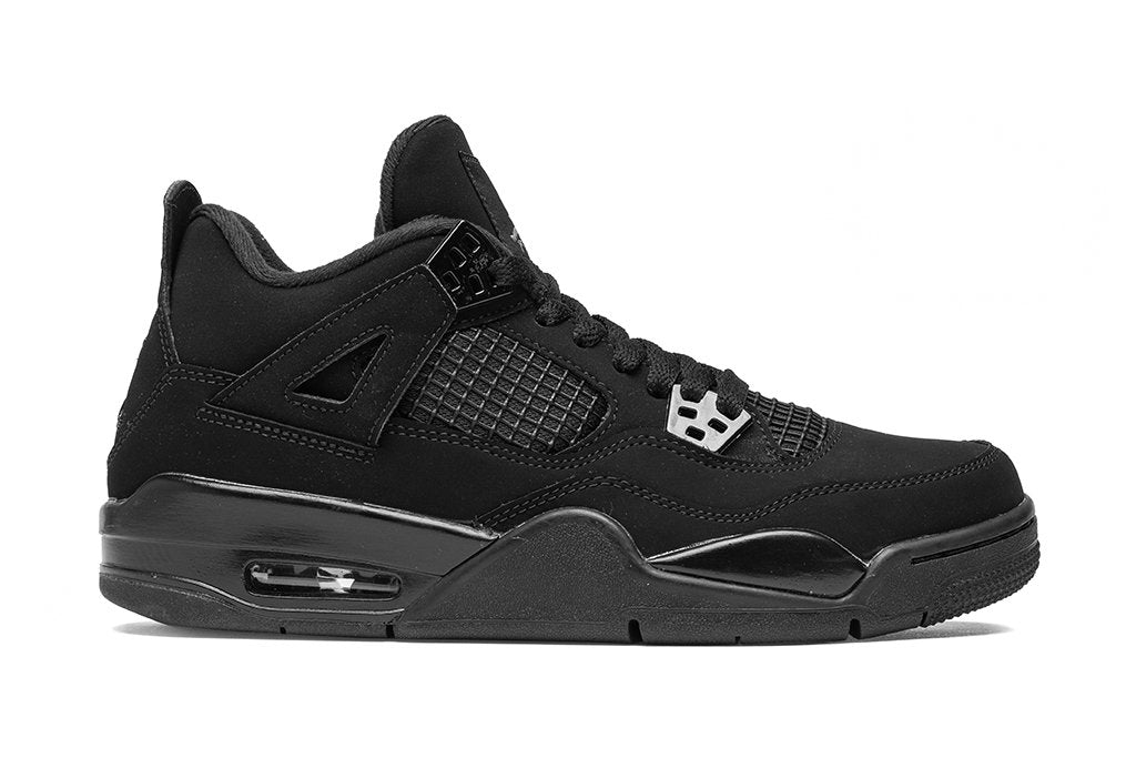 Air Jordan 4 Retro (GS) "Black Cat" - Black/Light Graphite