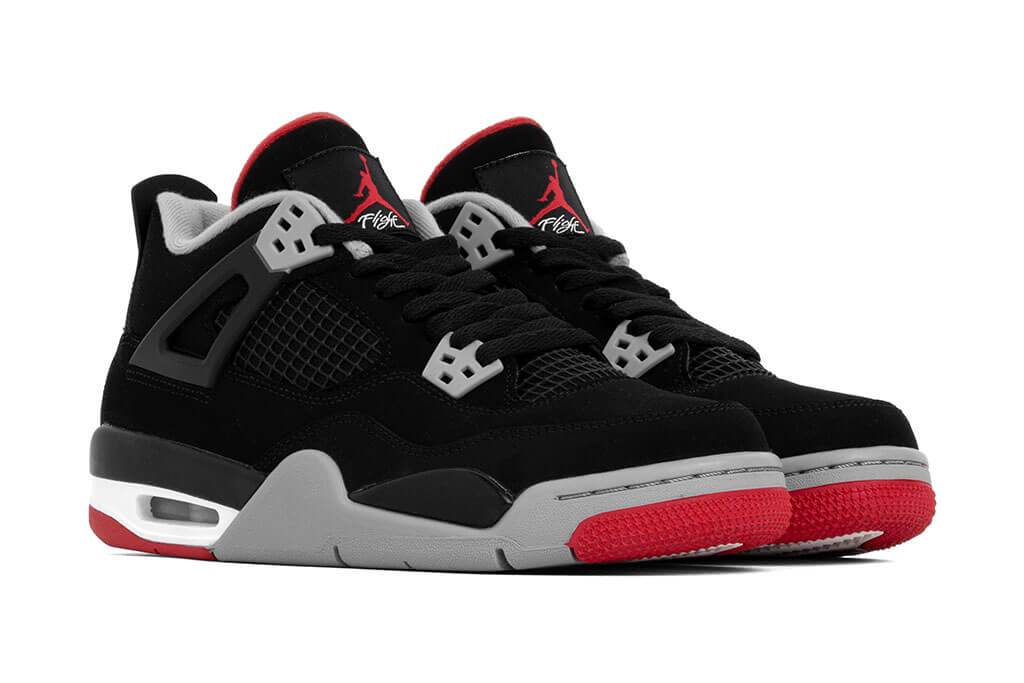 Air Jordan 4 Retro (GS) "Bred" - Black/Fire Red-Cement Grey