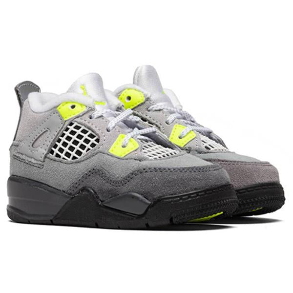 Air Jordan 4 Retro "Neon" (TD) - Cool Grey/Volt/Wolf Grey/Anthracite