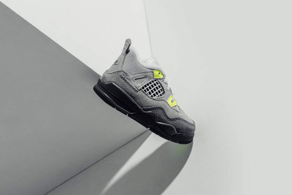 Air Jordan 4 Retro "Neon" (TD) - Cool Grey/Volt/Wolf Grey/Anthracite