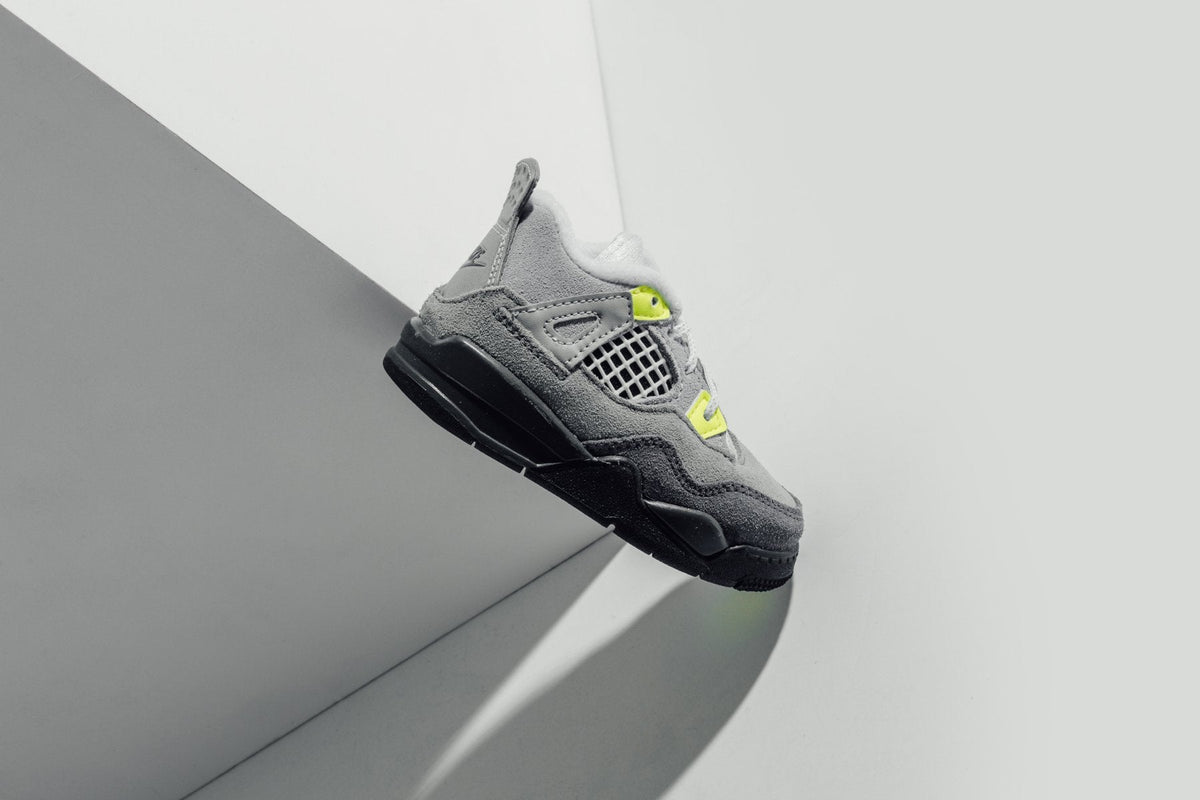 Air Jordan 4 Retro "Neon" (TD) - Cool Grey/Volt/Wolf Grey/Anthracite