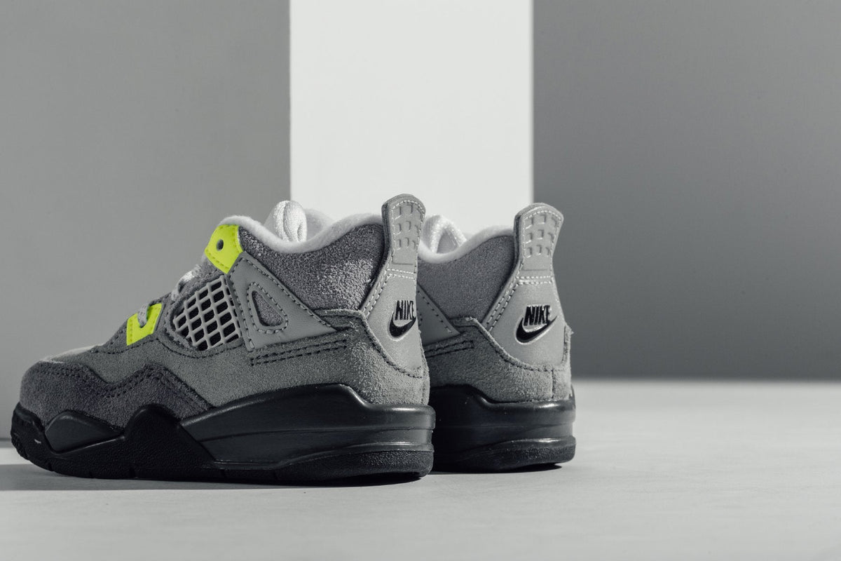 Air Jordan 4 Retro "Neon" (TD) - Cool Grey/Volt/Wolf Grey/Anthracite