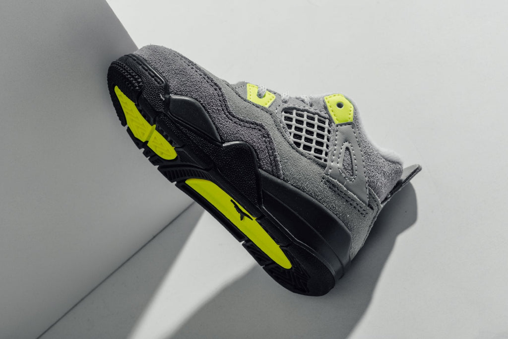 Air Jordan 4 Retro "Neon" (TD) - Cool Grey/Volt/Wolf Grey/Anthracite