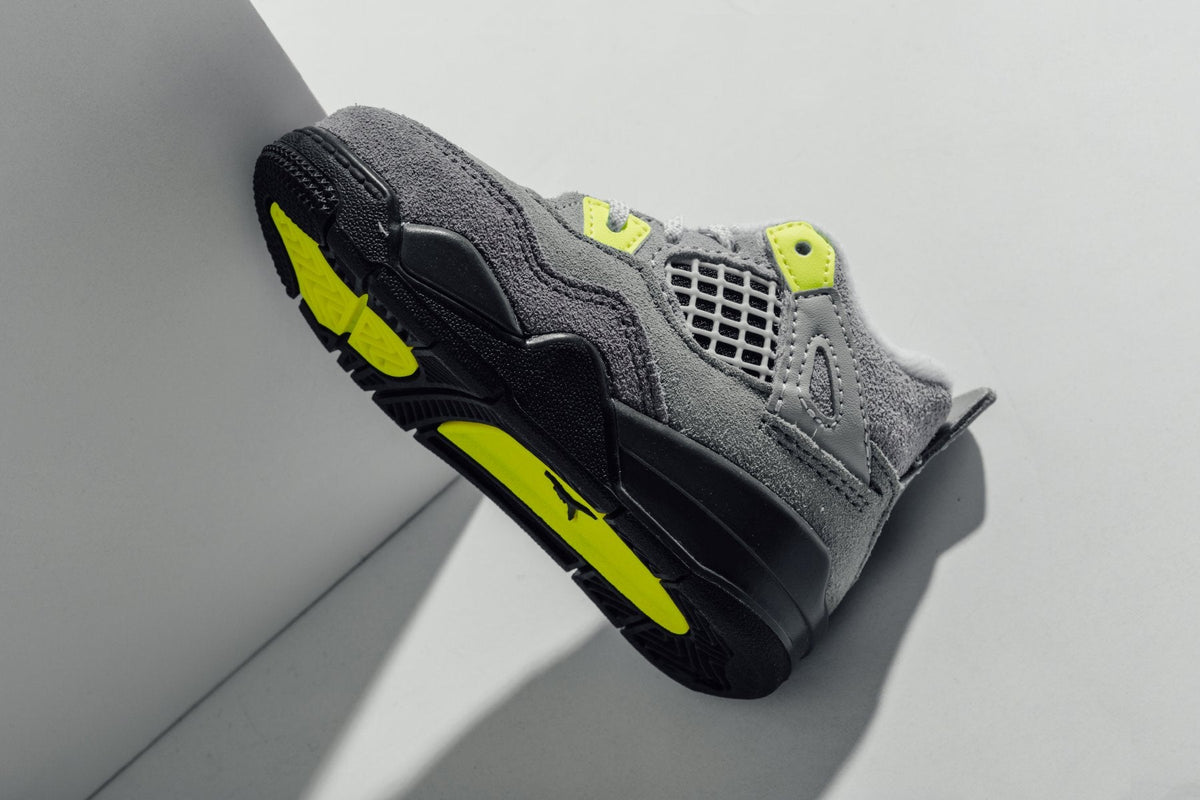 Air Jordan 4 Retro "Neon" (TD) - Cool Grey/Volt/Wolf Grey/Anthracite