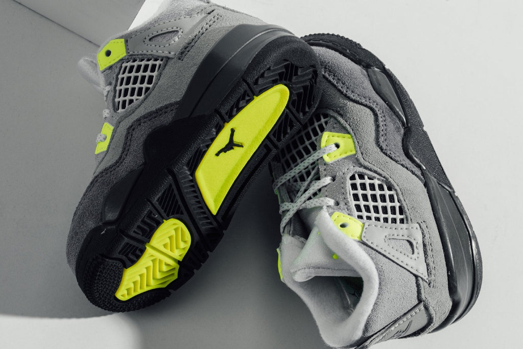 Air Jordan 4 Retro "Neon" (TD) - Cool Grey/Volt/Wolf Grey/Anthracite