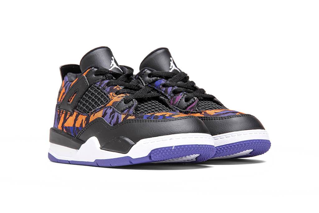 Air Jordan 4 Retro SE (TD) - Black/White/Rush Violet/Racer Blue
