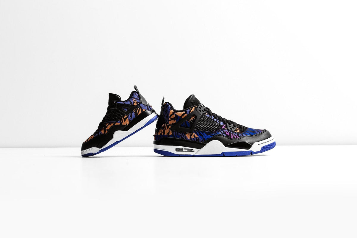 Air Jordan 4 Retro SE (TD) - Black/White/Rush Violet/Racer Blue
