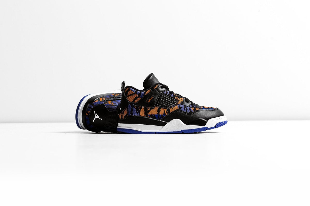 Air Jordan 4 Retro SE (TD) - Black/White/Rush Violet/Racer Blue