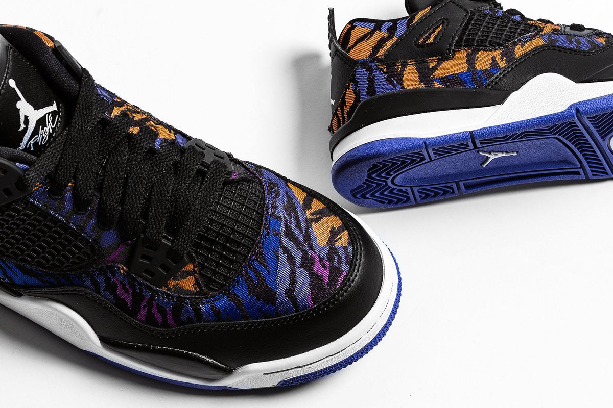 Air Jordan 4 Retro SE (TD) - Black/White/Rush Violet/Racer Blue
