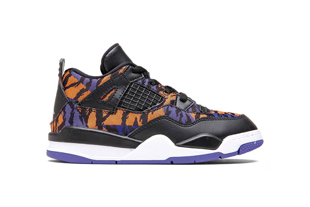 Air Jordan 4 Retro SE (TD) - Black/White/Rush Violet/Racer Blue