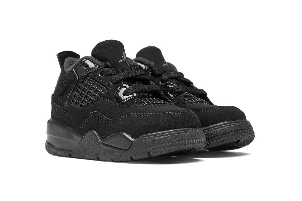 Air Jordan 4 Retro (TD) "Black Cat" - Black/Light Graphite