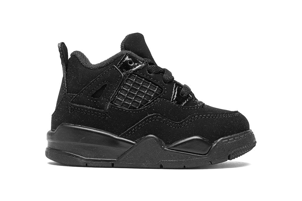Air Jordan 4 Retro (TD) "Black Cat" - Black/Light Graphite