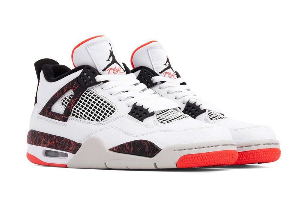 Air Jordan 4 Retro - White/Bright Crimson