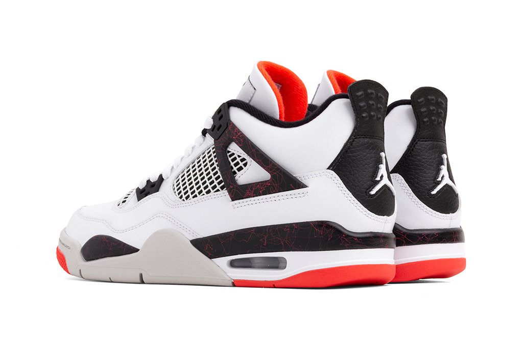 Air Jordan 4 Retro (GS) - White/Bright Crimson