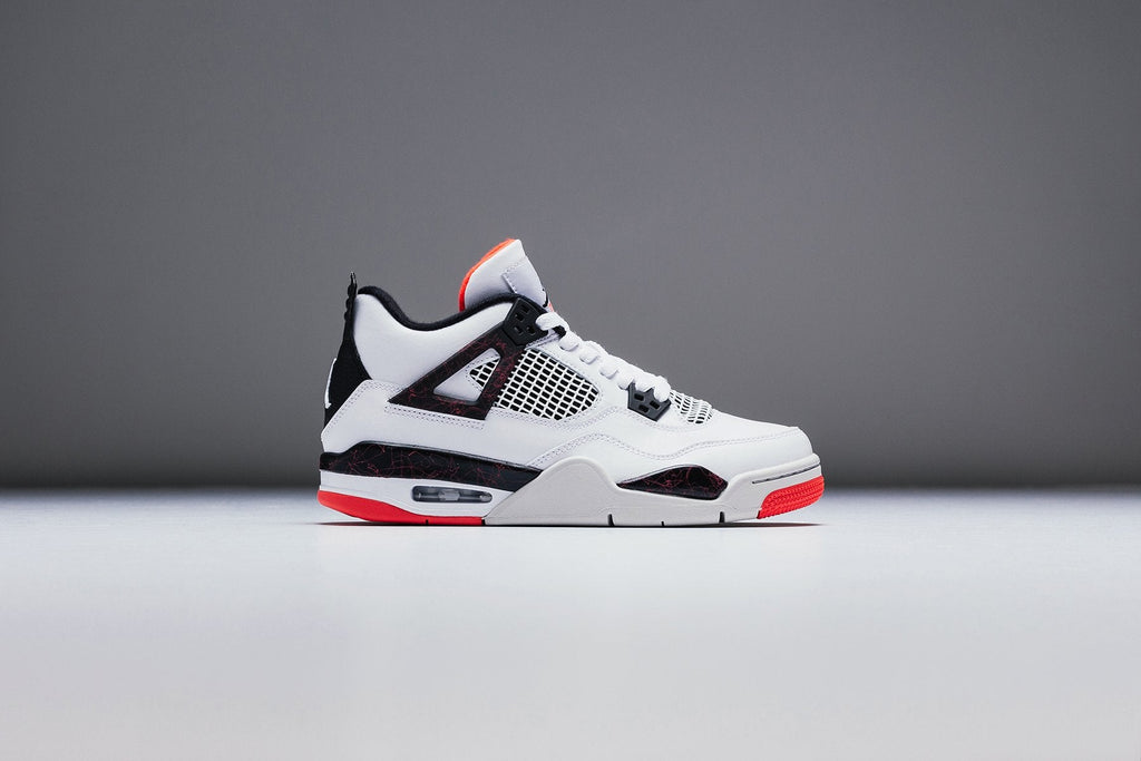 Air Jordan 4 Retro (GS) - White/Bright Crimson