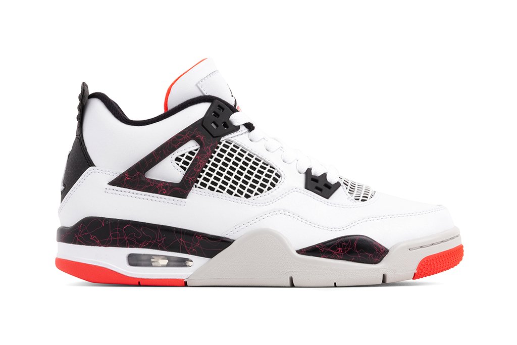 Air Jordan 4 Retro (GS) - White/Bright Crimson