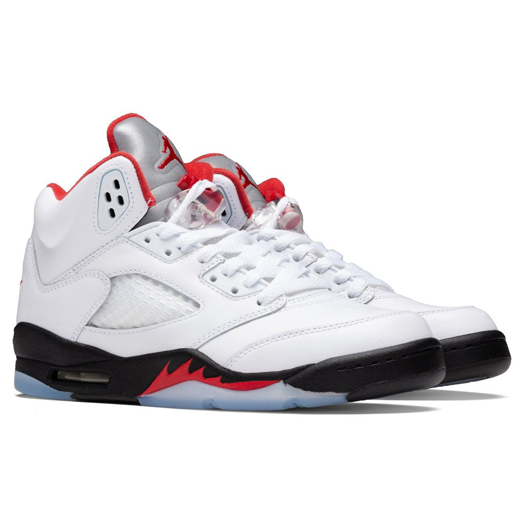 Air Jordan 5 Retro (GS) - True White/Fire Red/Black