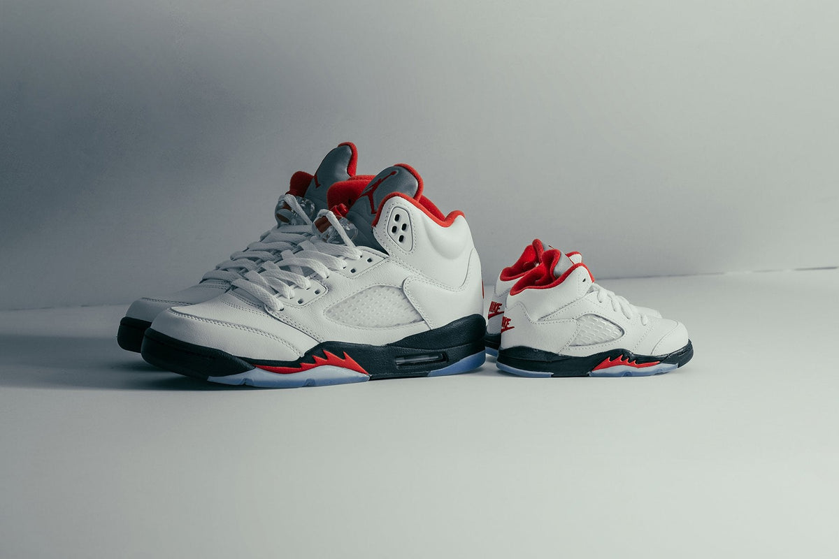 Air Jordan 5 Retro (TD) - True White/Fire Red/Black