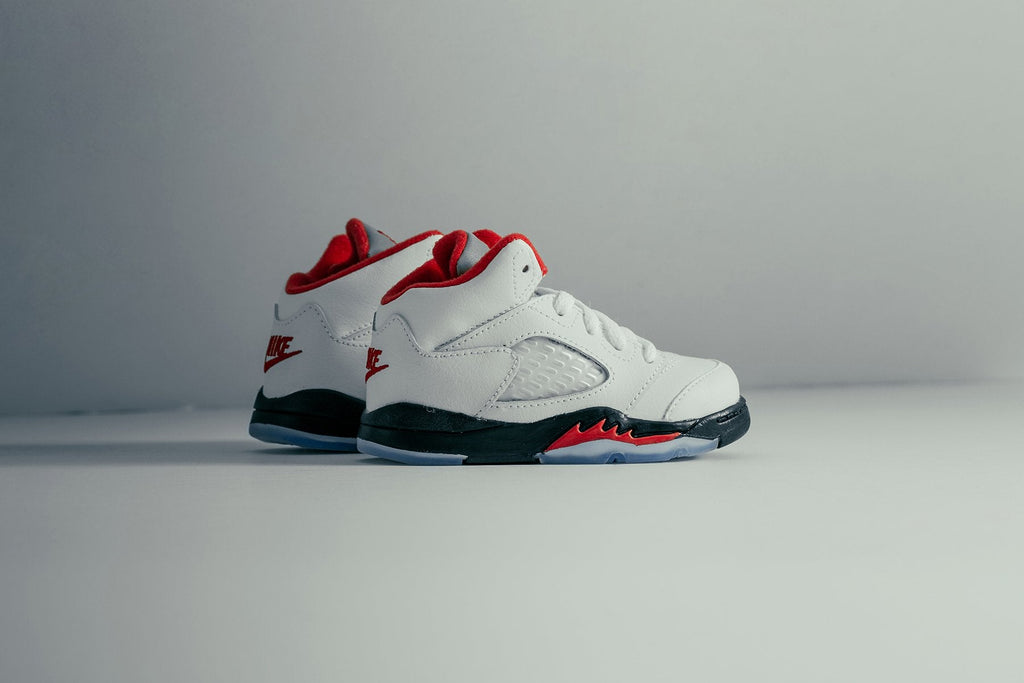 Air Jordan 5 Retro (TD) - True White/Fire Red/Black