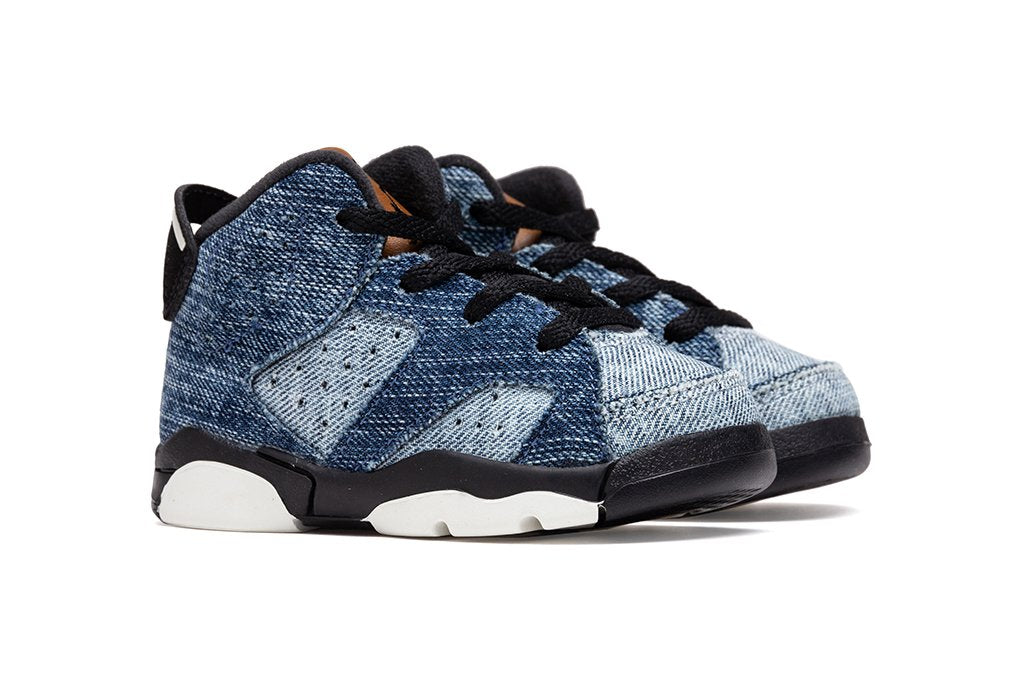 Air Jordan 6 Retro (TD) - Washed Denim/Black-Sail-Varsity Red