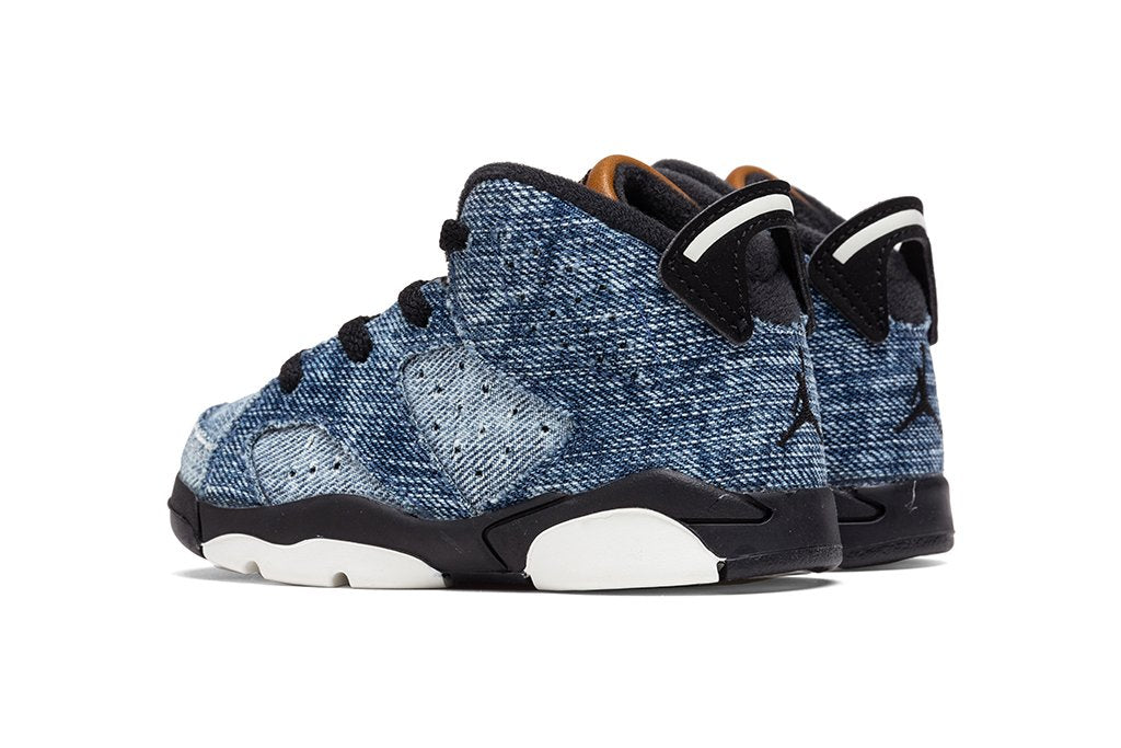 Air Jordan 6 Retro (TD) - Washed Denim/Black-Sail-Varsity Red