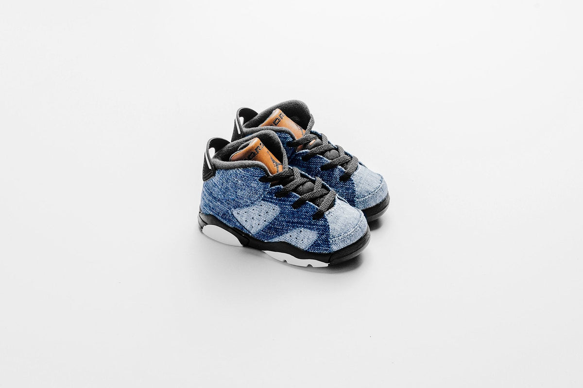 Air Jordan 6 Retro (TD) - Washed Denim/Black-Sail-Varsity Red