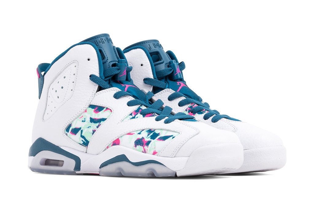 Air Jordan 6 Retro Youth - White/Laser Fuchsia