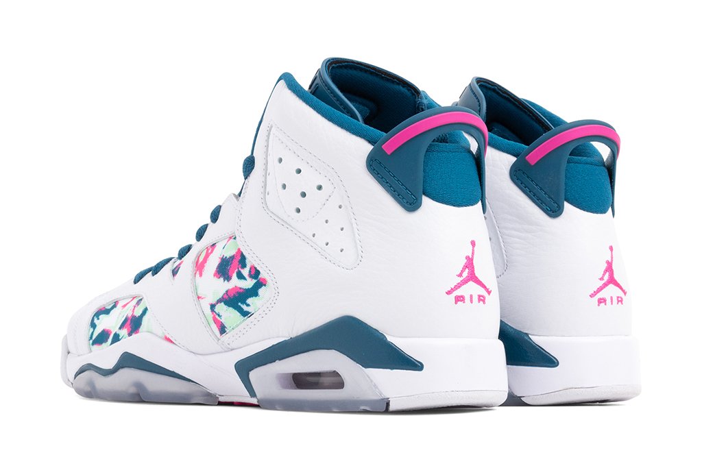Air Jordan 6 Retro Youth - White/Laser Fuchsia