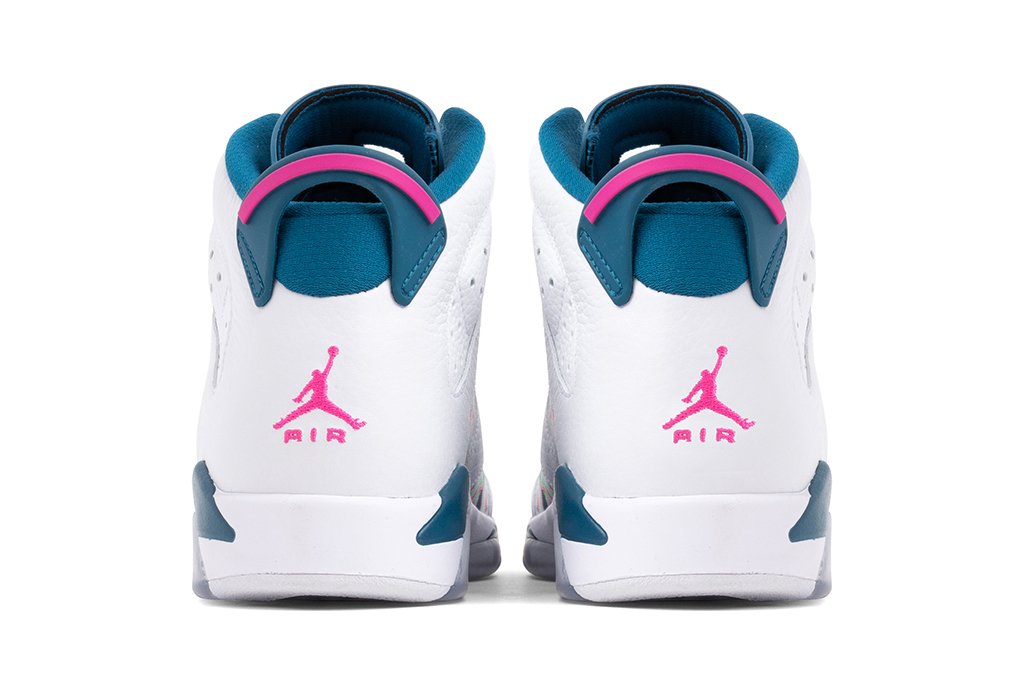 Air Jordan 6 Retro Youth - White/Laser Fuchsia