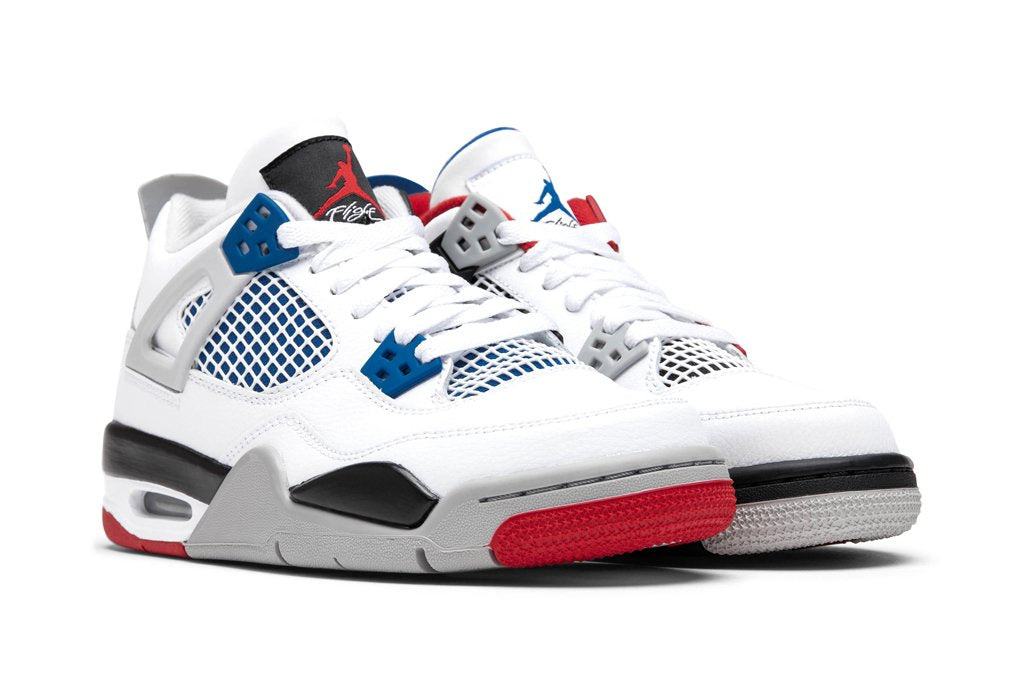 Air Jordan 4 Retro (GS) "What the" - White/Military Blue/Fire Red