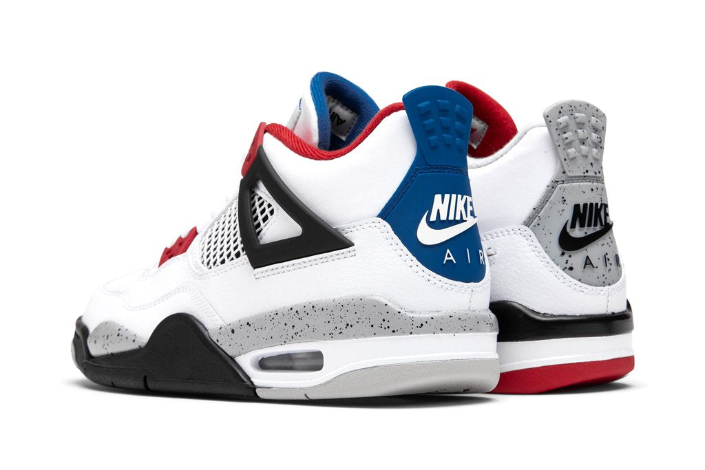 Air Jordan 4 Retro (GS) "What the" - White/Military Blue/Fire Red