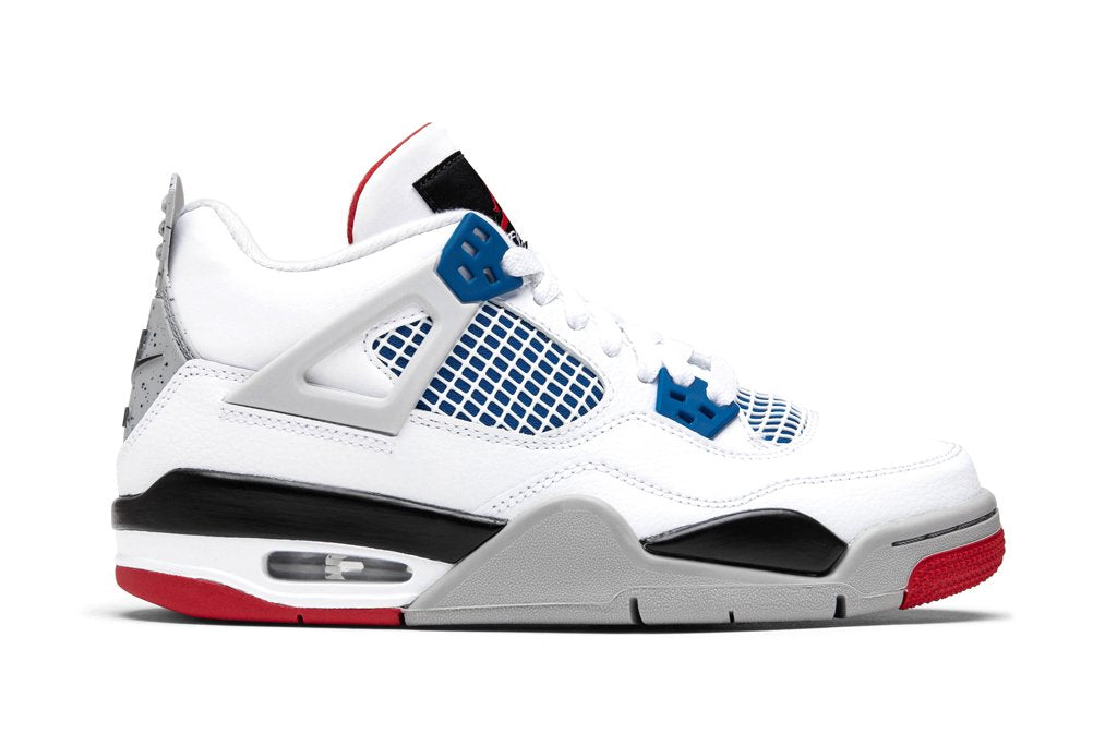 Air Jordan 4 Retro (GS) "What the" - White/Military Blue/Fire Red