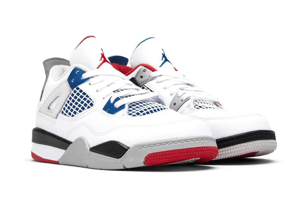 Air Jordan 4 Retro (PS) "What the" - White/Military Blue/Fire Red