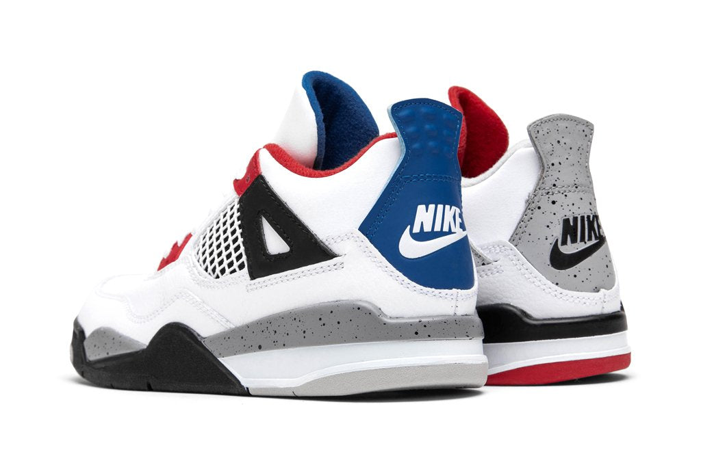Air Jordan 4 Retro (PS) "What the" - White/Military Blue/Fire Red