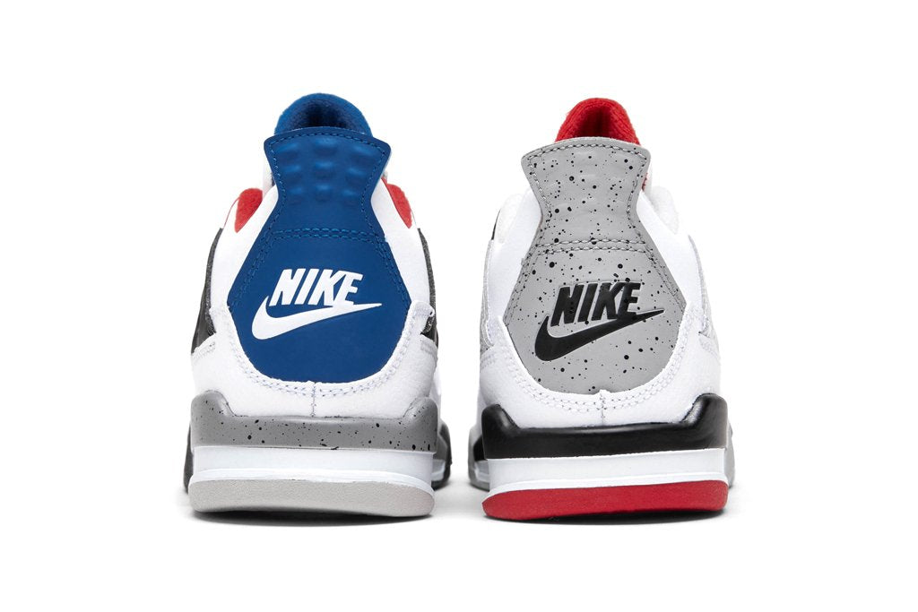 Air Jordan 4 Retro (PS) "What the" - White/Military Blue/Fire Red