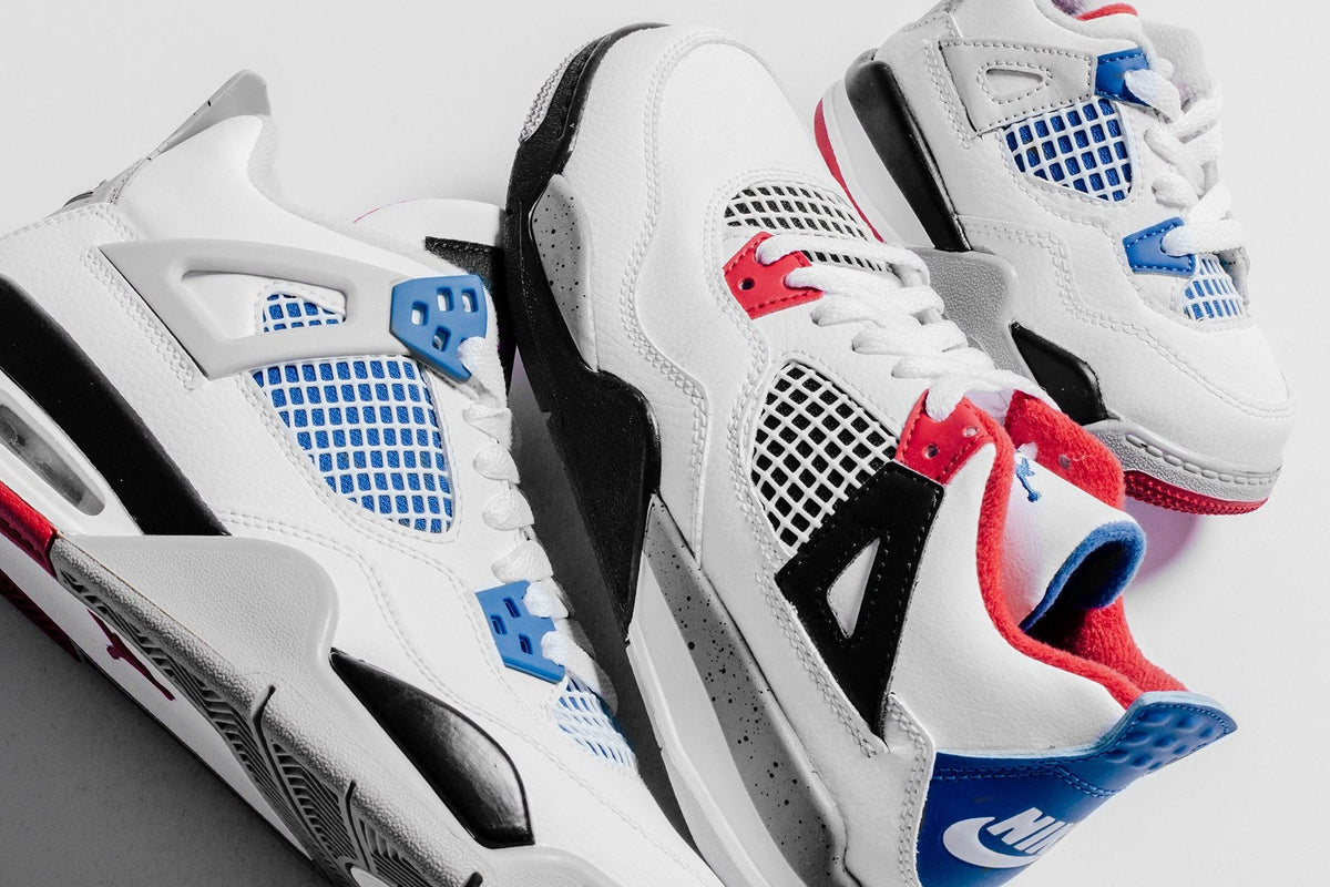 Air Jordan 4 Retro (PS) "What the" - White/Military Blue/Fire Red