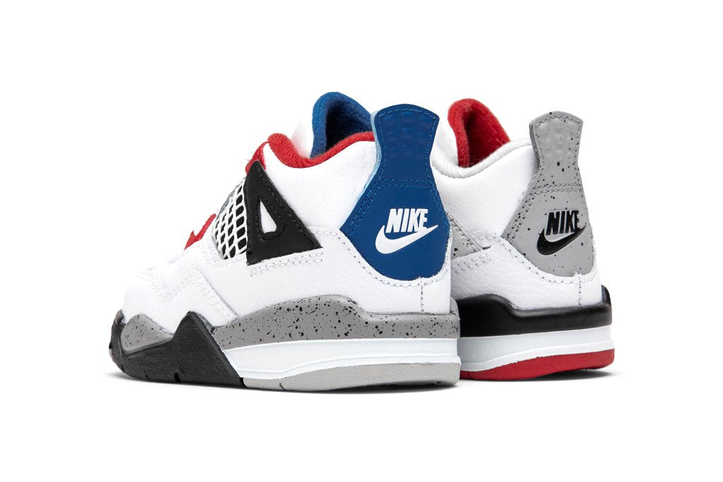 Air Jordan 4 Retro (TD) "What the" - White/Military Blue/Fire Red