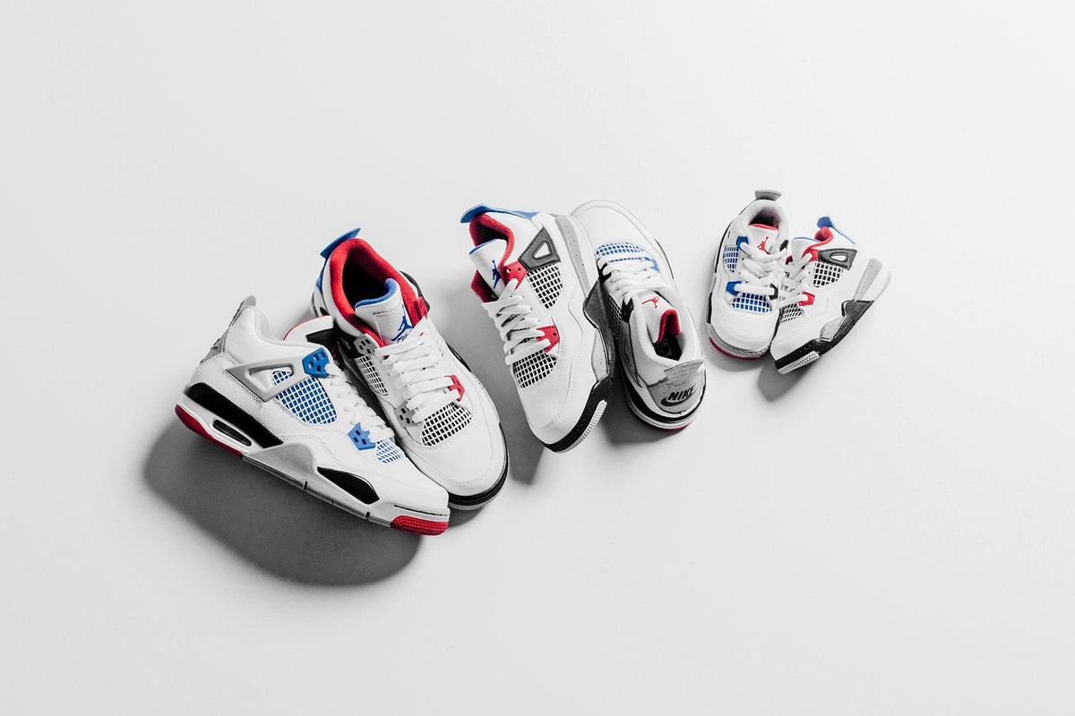 Air Jordan 4 Retro (TD) "What the" - White/Military Blue/Fire Red