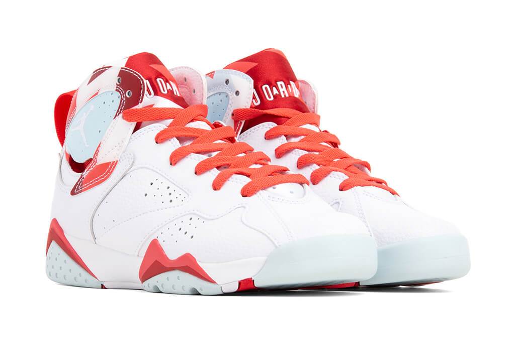 Air Retro VII Girls GS "Topaz Mist" - White/Topaz Mist/Ember Glow