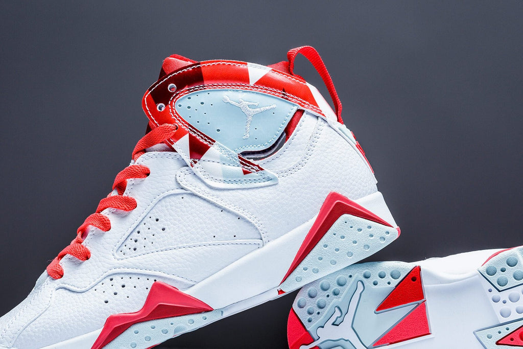 Air Retro VII Girls GS "Topaz Mist" - White/Topaz Mist/Ember Glow