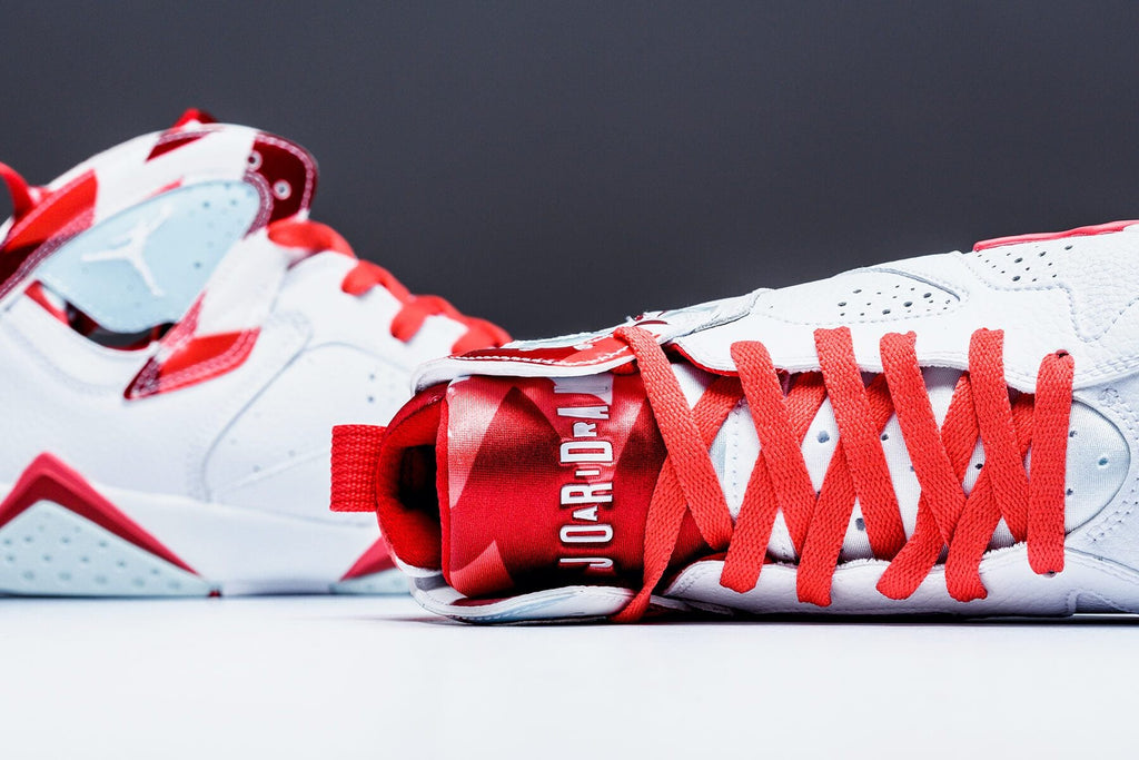 Air Retro VII Girls GS "Topaz Mist" - White/Topaz Mist/Ember Glow