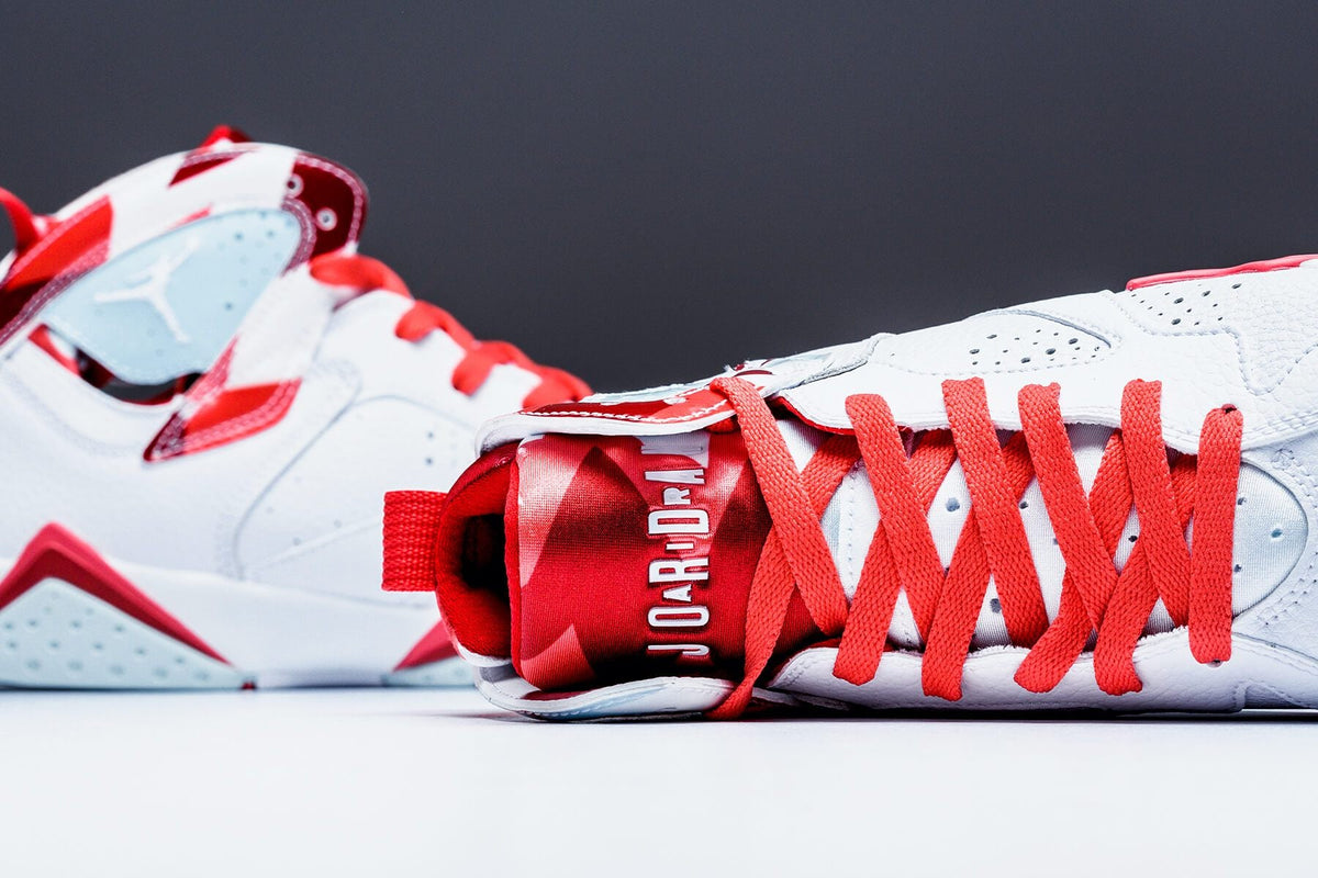 Air Retro VII Girls GS "Topaz Mist" - White/Topaz Mist/Ember Glow