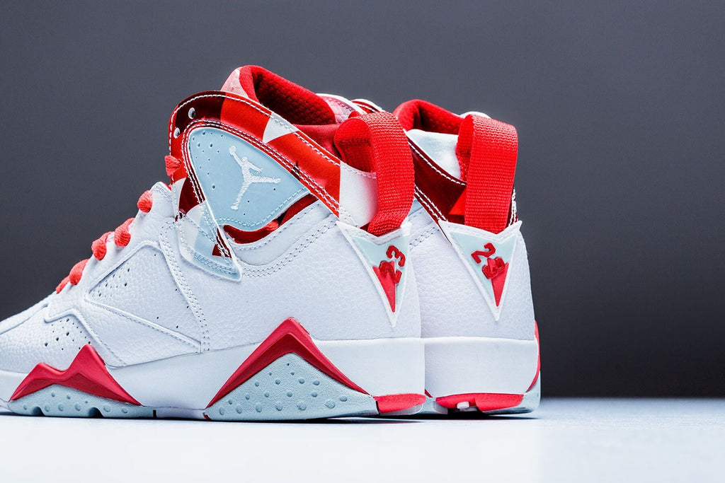 Air Retro VII Girls GS "Topaz Mist" - White/Topaz Mist/Ember Glow