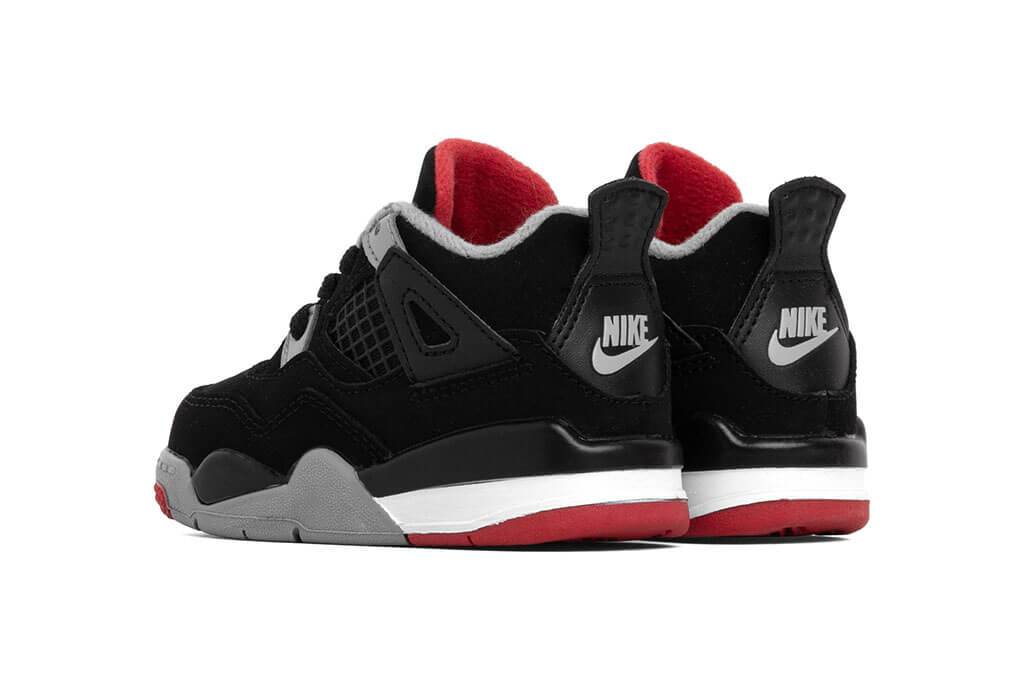 Air Jordan 4 Retro (TD) "Bred" - Black/Fire Red-Cement Grey