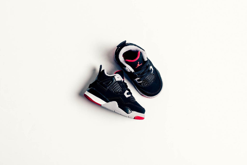 Air Jordan 4 Retro (TD) "Bred" - Black/Fire Red-Cement Grey