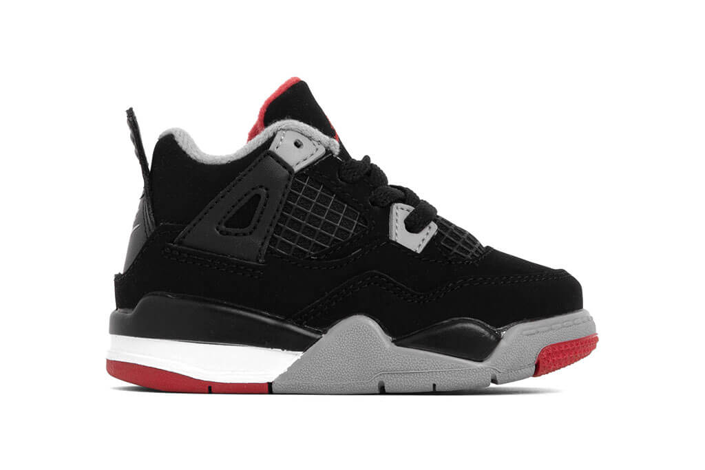 Air Jordan 4 Retro (TD) "Bred" - Black/Fire Red-Cement Grey