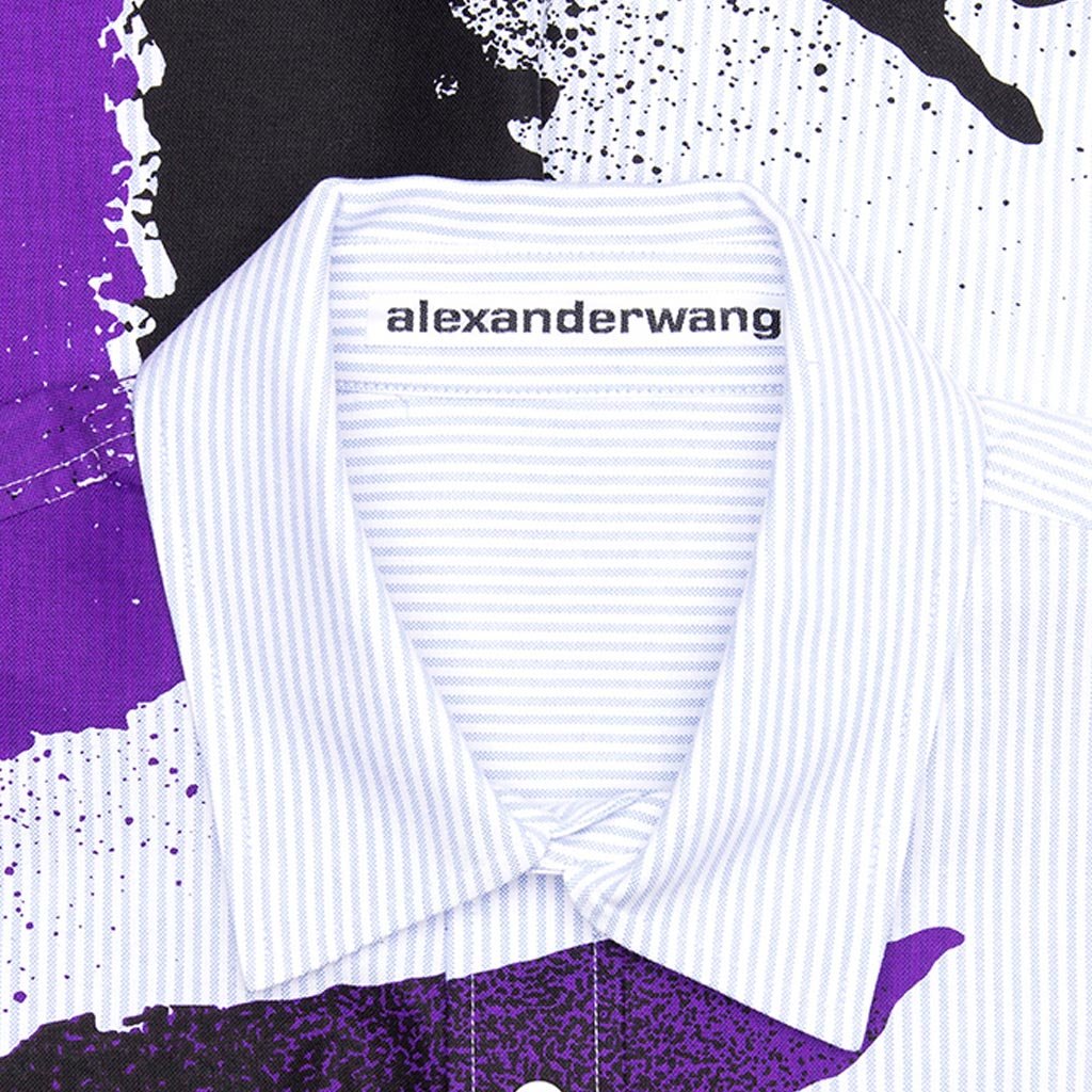 Oversized Striped Oxford - Blue/Purple