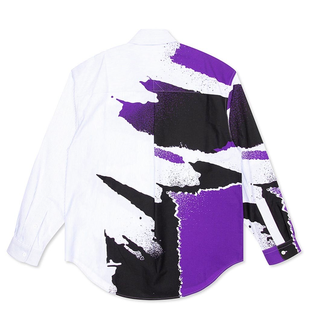 Oversized Striped Oxford - Blue/Purple