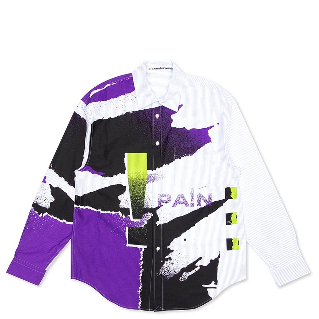 Oversized Striped Oxford - Blue/Purple