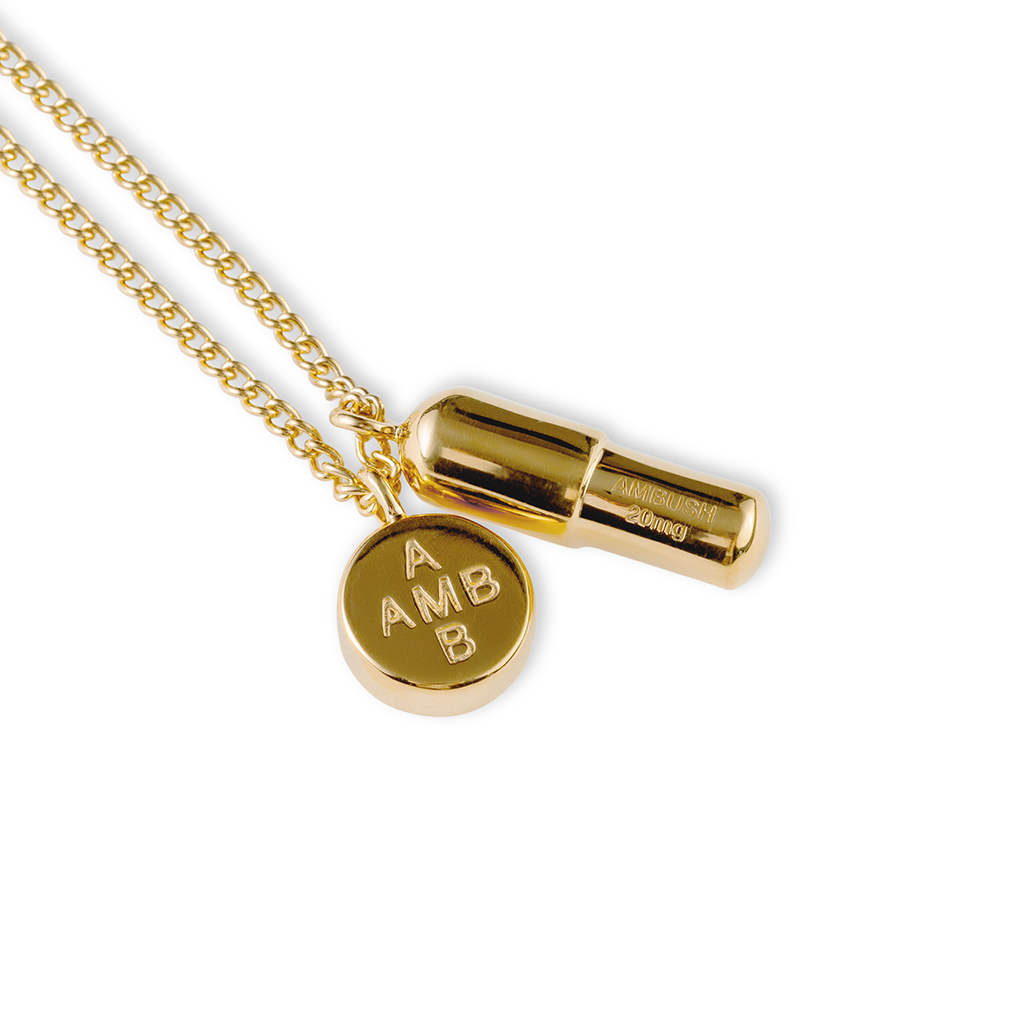 Pill Charm Necklace - Gold